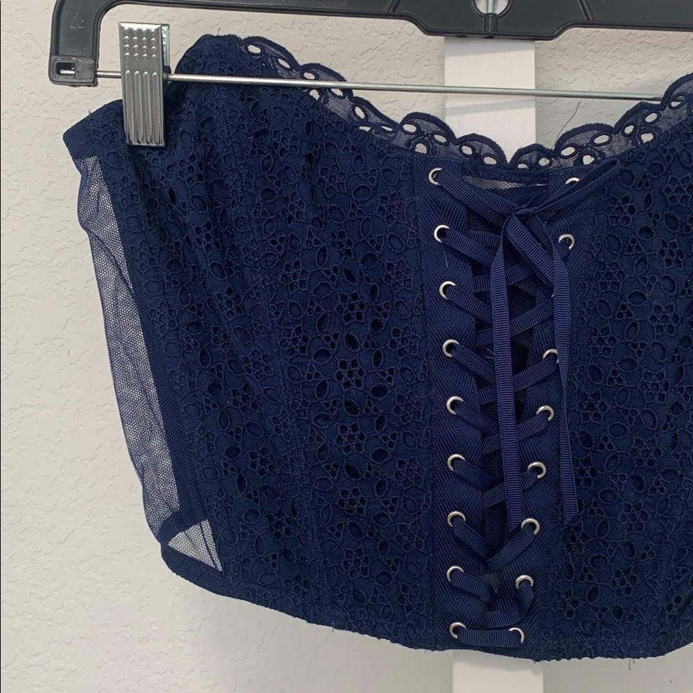 Victoria's Secret Navy Lace Corset Bustier - Picture 2 of 4